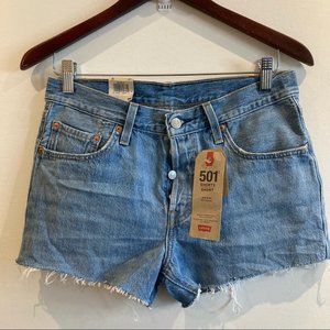 LEVI’S 501  Sz 27 Button Fly Raw Hem 100% Cotton Shorts NWT